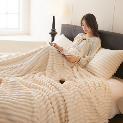 Rabbit Plush Commodity Fabric Bedroom Sofa Blanket