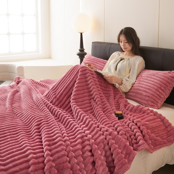 Rabbit Plush Commodity Fabric Bedroom Sofa Blanket